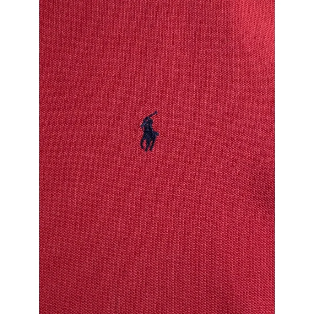 Vintage Ralph Lauren Polo Sport Mens Large Red Short‎ Sleeve Shirt Blue Pony